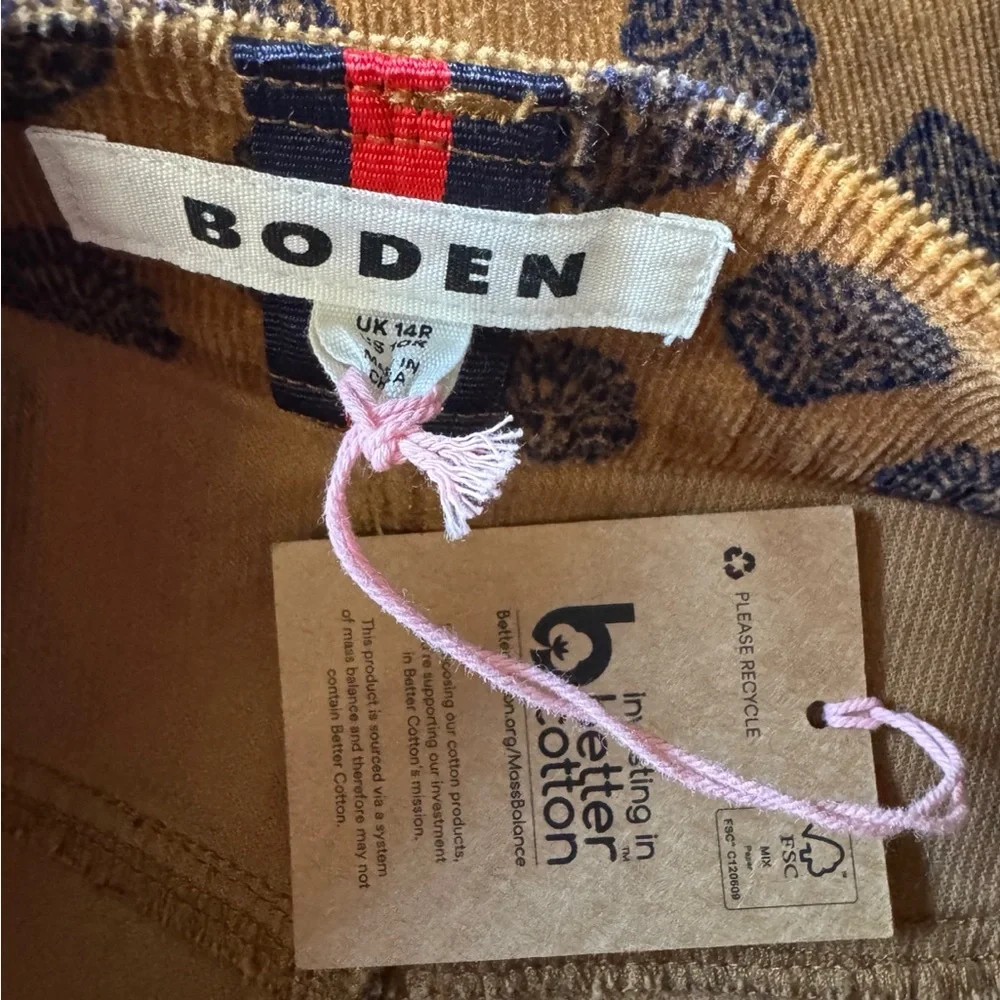 Boden Estella Fern Corduroy Mini Skirt Size 10 NWT Preppy Fall Cottagecore Chic